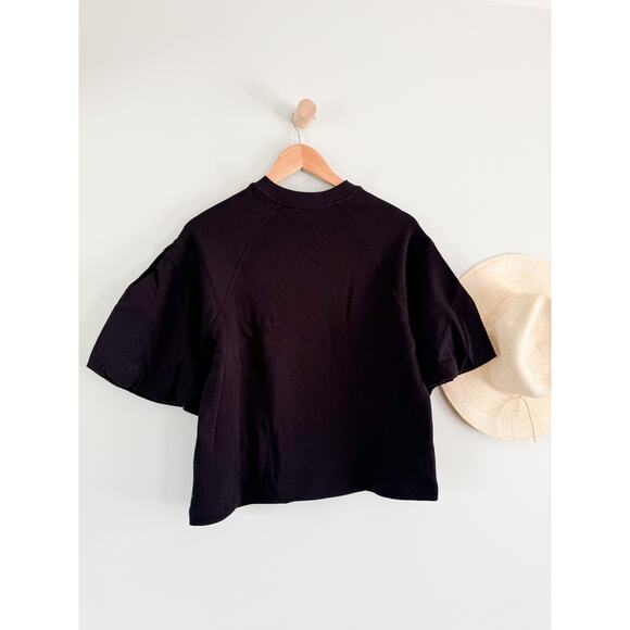 Madewell | NWT | Puff-Sleeve Sweatshirt Tee in Jet Black | Sz XS - Picture 7 of 8